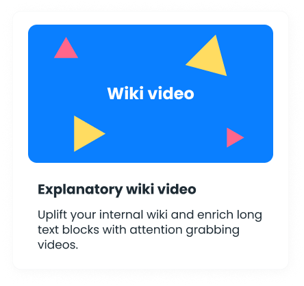 Bereichere lange Textabschnitte in eurem internen Wiki mit kurzen, erfrischenden Videos.